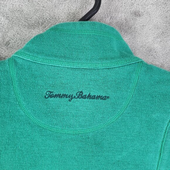 Men's Green Tommy Bahama Sweater 1/2 Zip Pullover Long Sleeve Size L - Picture 12 of 13